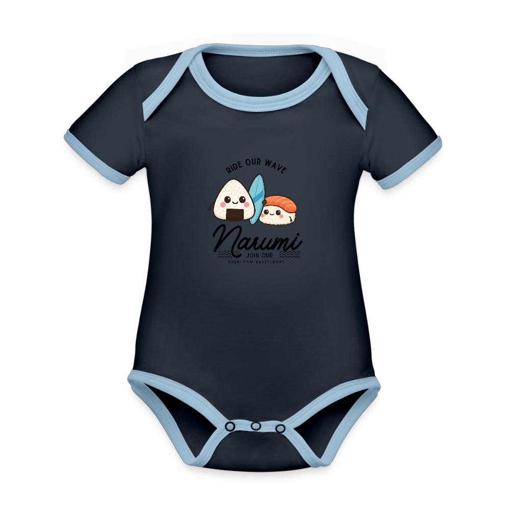 Narumi “Onigiri Surfer” Baby Bodysuit - navy/sky