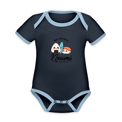Narumi “Onigiri Surfer” Baby Bodysuit - navy/sky