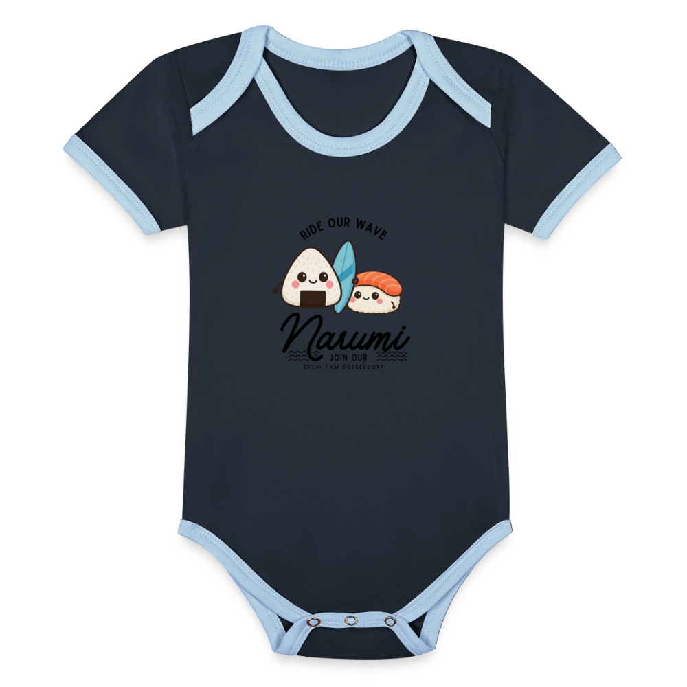 Narumi “Onigiri Surfer” Baby Bodysuit - navy/sky
