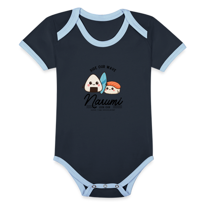 Narumi “Onigiri Surfer” Baby Bodysuit - navy/sky